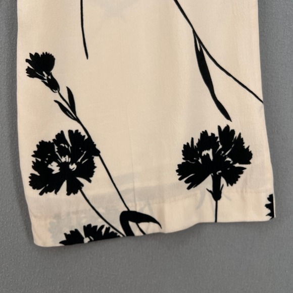 TWINSET Milano Palazzo Womens US4 IT40 Pants Cream Black Floral Print Wide Leg - Picture 16 of 16